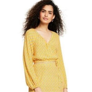 Rhode x Target Women's Long Sleeve Dainty Lotus Print Wrap Top NWOT Size Small